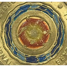 AUSTRALIA 2018 . TWO 2 DOLLARS COIN . ETERNAL FLAME . ERROR . MIS-STRIKE . COLOUR OVERLAY